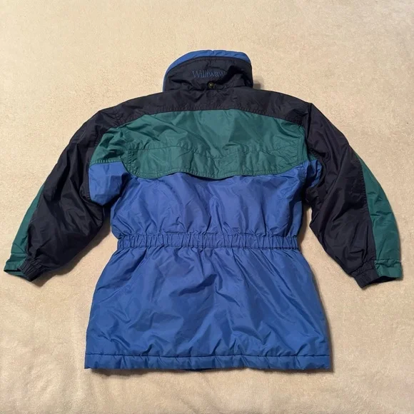Vintage Columbia Williwaw Kids Girl’s Blue and Green Colorblock Jacket - Picture 3 of 16